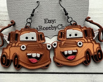 Tow Mater | Cars | Radiator Springs | 3D Printed | Disney Earrings