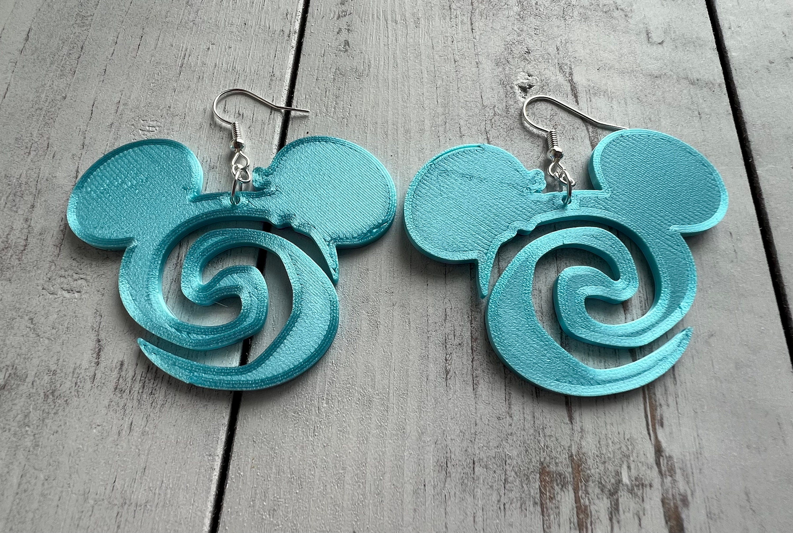 Moana Wave Inspired Earrings Hibiscus Mickey Minnie Earrings Heart of Te Fiti Disney Inspired ...