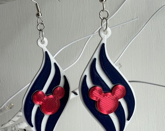 Logo inspiré de la croisière Disney | Thème Mickey | Boucles d'oreilles imprimées en 3D