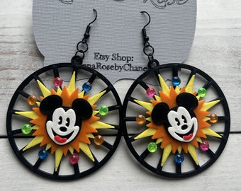Mickey's Fun Wheel | Pixar Pal-A-Round | World of Color | 3D Printed | Earrings