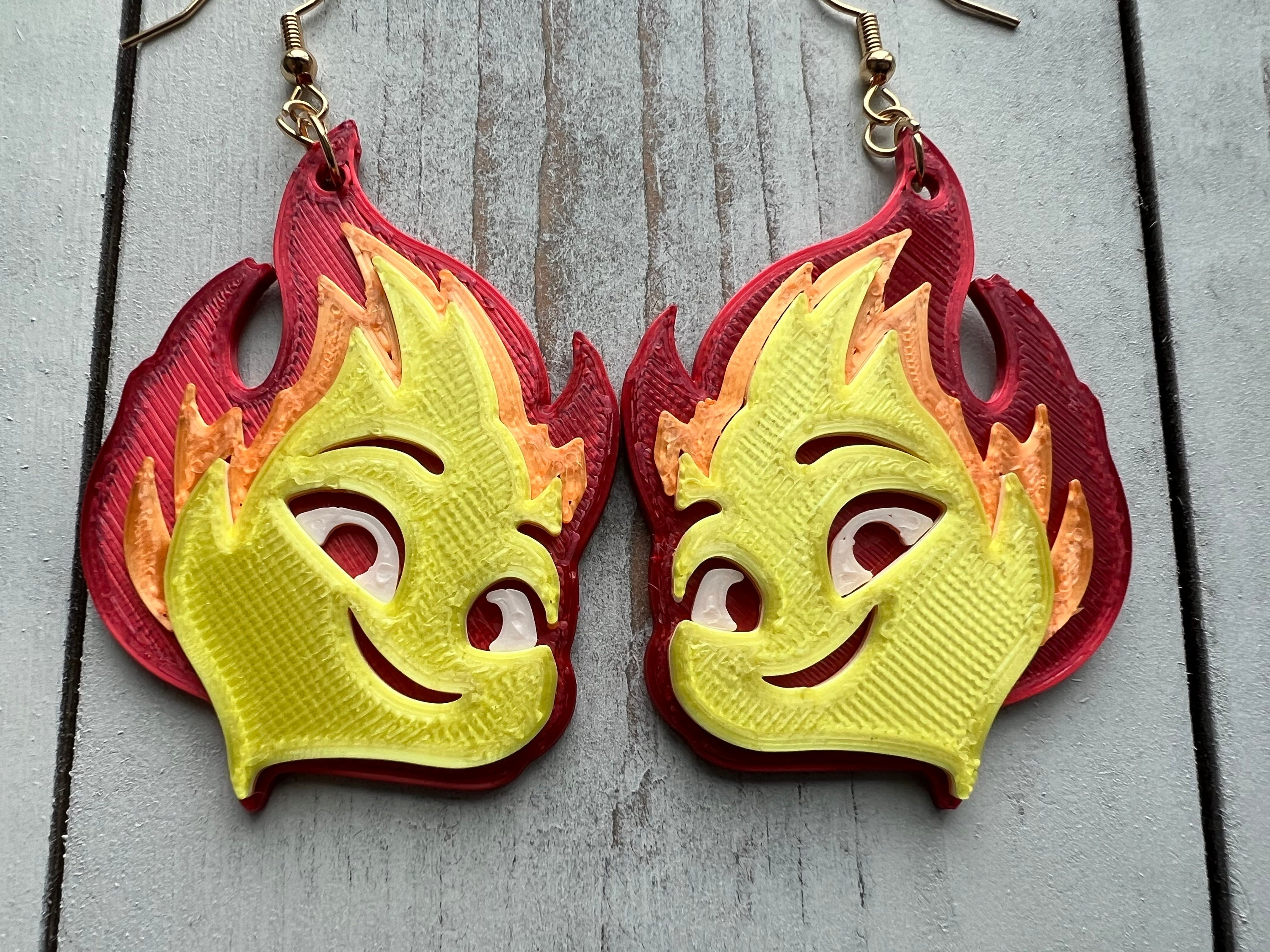 Elemental Movie Ember Lumen Earrings, Disney Pixar Inspired