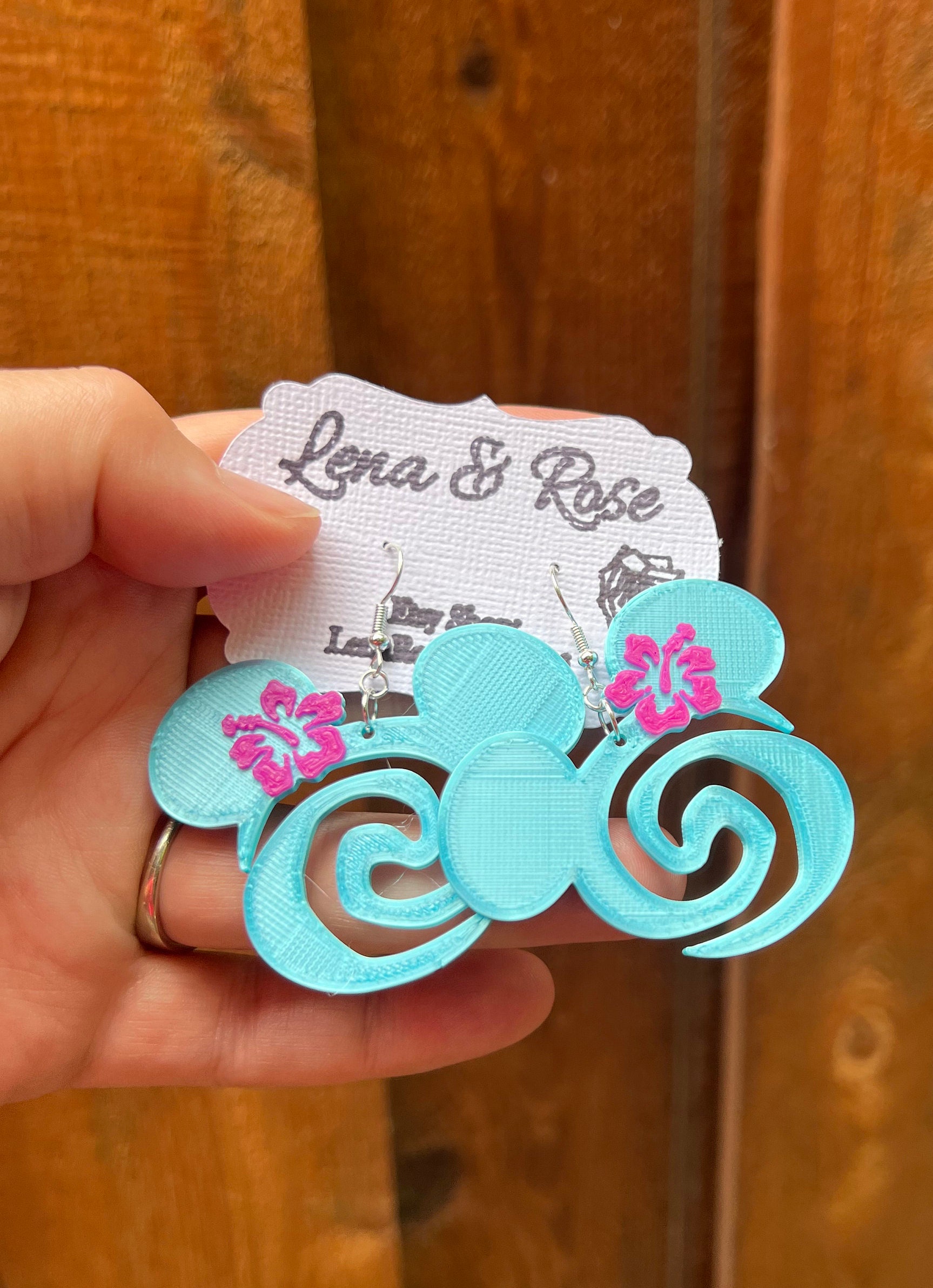 Moana Wave Inspired Earrings Hibiscus Mickey Minnie Earrings Heart of Te Fiti Disney Inspired ...