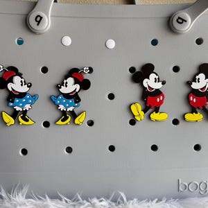 3D Printed Classic Mickey and Minnie Full Body Bogg Bag charm | Mickey Mouse | Inspired Handmade Disney | Cartoon | Bag Accessory
