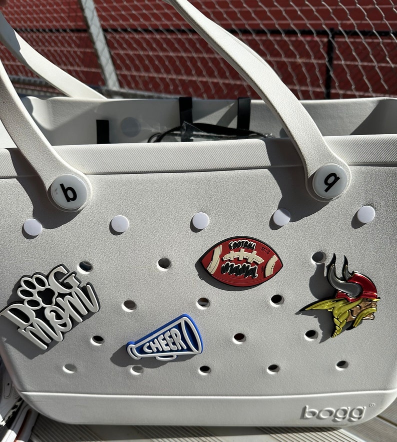 Custom Bogg Bag Charms, Bogg Bag Bits, Vikings Charm, School Mascot
