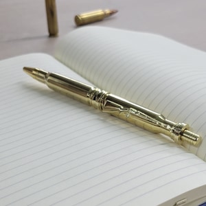 Echter einmal abgefeuerter .308 Bullet Click Pen, taktischer Stift, Neuheitsgeschenk, EDC Bullet Pen, von der Jagd inspiriertes Geschenk, nachfüllbare Kugelschreiber-Gel-Tinte