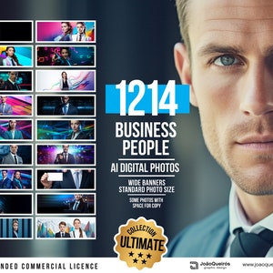 1214 Business People AI Digital Photos - Wide Banners and Standard Images  - Ideal Designs, Posts - Instant Download - Ultimate Collection