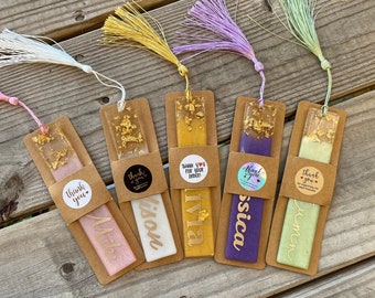 Personalized Resin Bookmark w/ Tassel, Custom Bookmark, Stocking Stuffer, Book Lover Gift