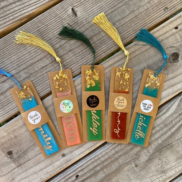 Personalized Name Resin Bookmark w/ Tassel, Custom Bookmark, Book Lover Gift, Book Club Gift