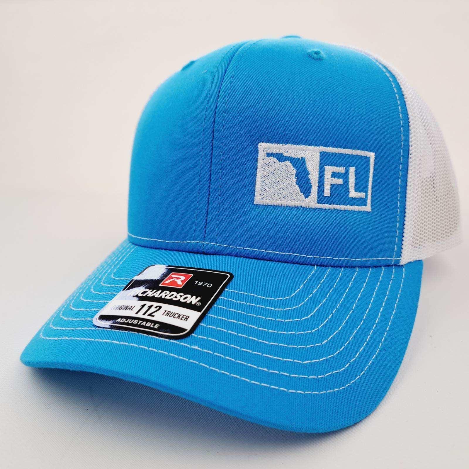 Retro Florida State Richardson 112 Trucker Embroidered Cap Hat Snapback Mesh Custom State Golf Map Hat: Embroidered Richardson 112  main image 3