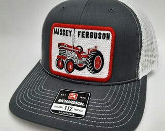 Richardson 112 Trucker Massey Ferguson Patch Cap Hat Mesh Snapback Gray