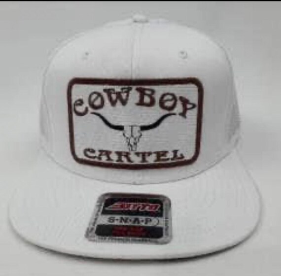 Cowboy Cartel Embroidered Patch Flat Bill Trucker Mesh Cap  display picture 1