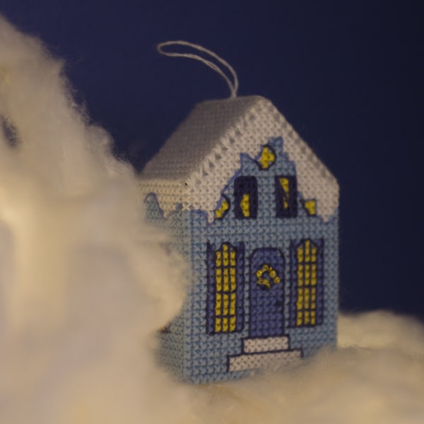 3D Cross-Stitch Embroidered House Pattern PDF, DIY Home Decor, Handmade Art, Housewarming/New Home Gift, Handmade gift, Embroidery Pattern