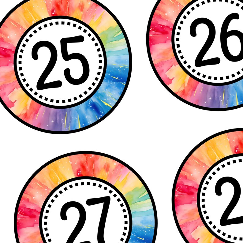 Printable Editable Number Labels, Classroom Calendar Tags (digital ...