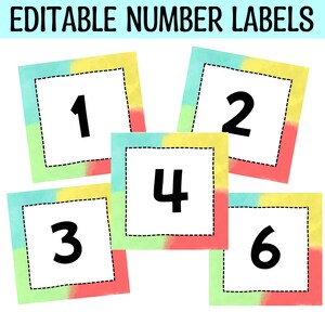 Printable Bight Number Labels Classroom Calendar Numbers - Etsy