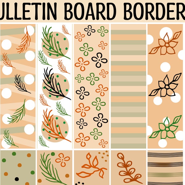 Bulletin Board Borders, School Board Borders, Boho Leaves Classroom Borders, Botanical Bulletin Board Borders Display,Back to School Borders