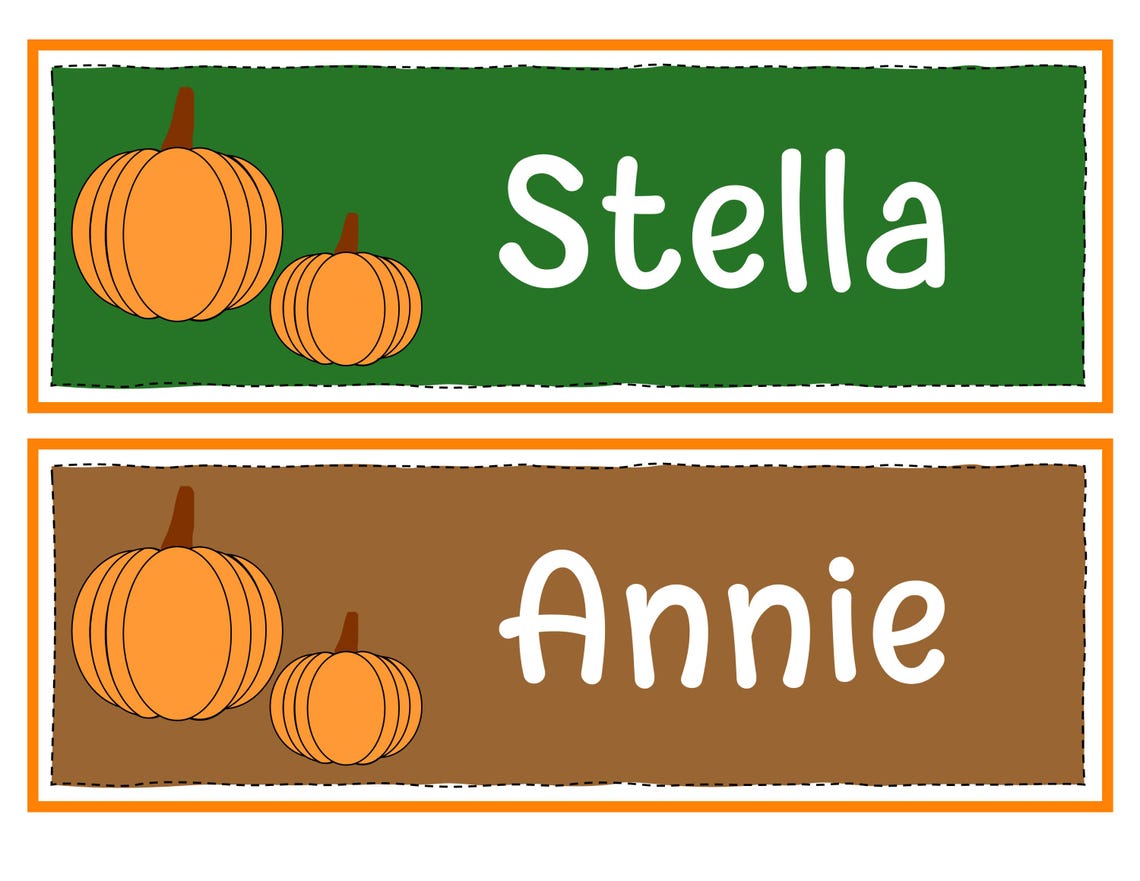 Printable Fall Name Labels, Autumn Classroom Labels, Fall Name Posters ...