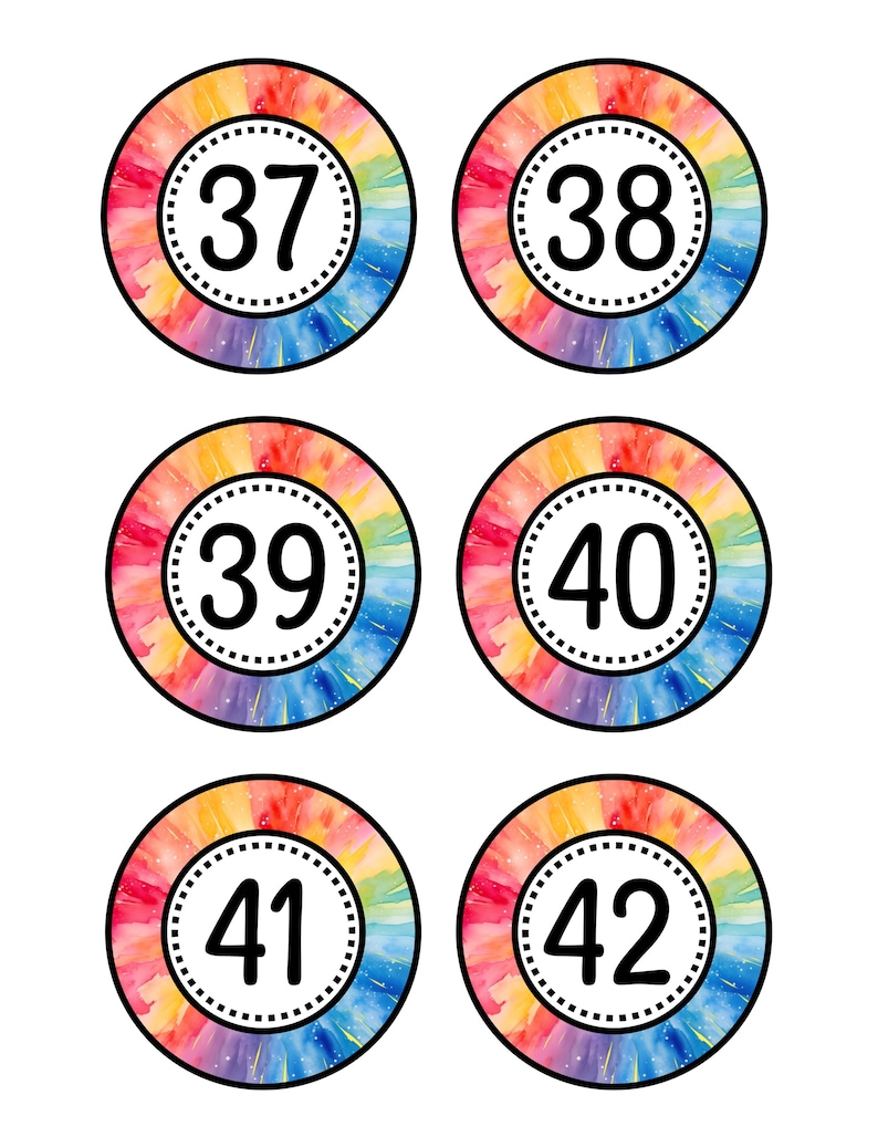 Printable Editable Number Labels, Classroom Calendar Tags (digital ...