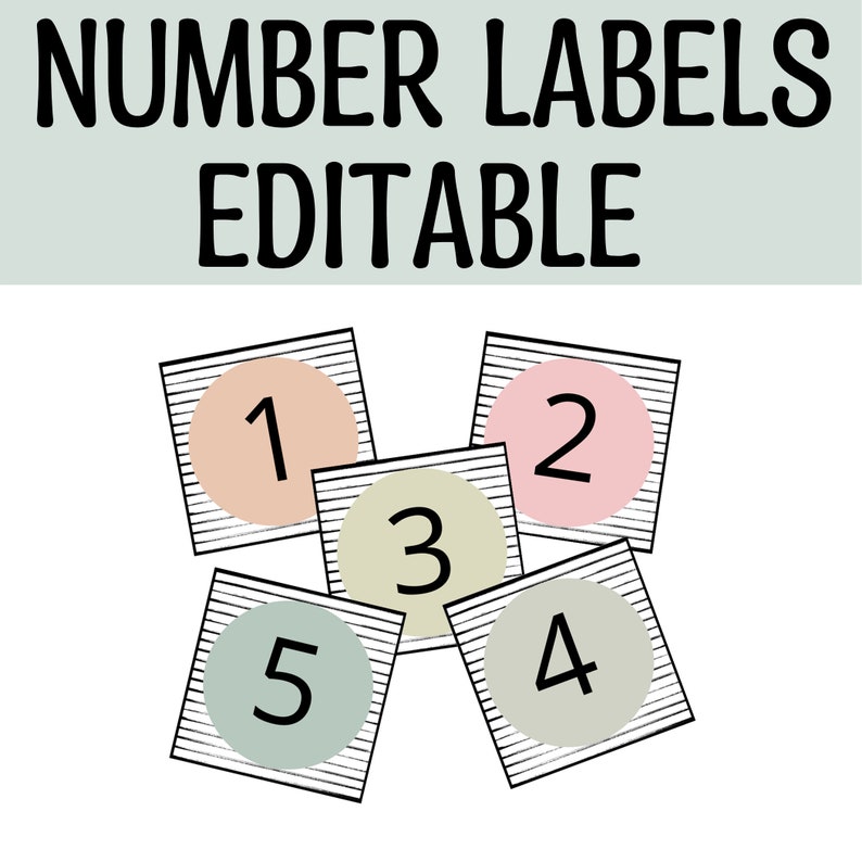 Printable Classroom Calendar Numbers, Square Number Cards, Printable Number Posters, Cubby ...