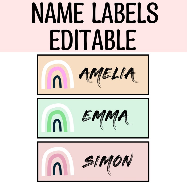 Printable Black and White Name Tags, Name Signs, Back to School Labels ...