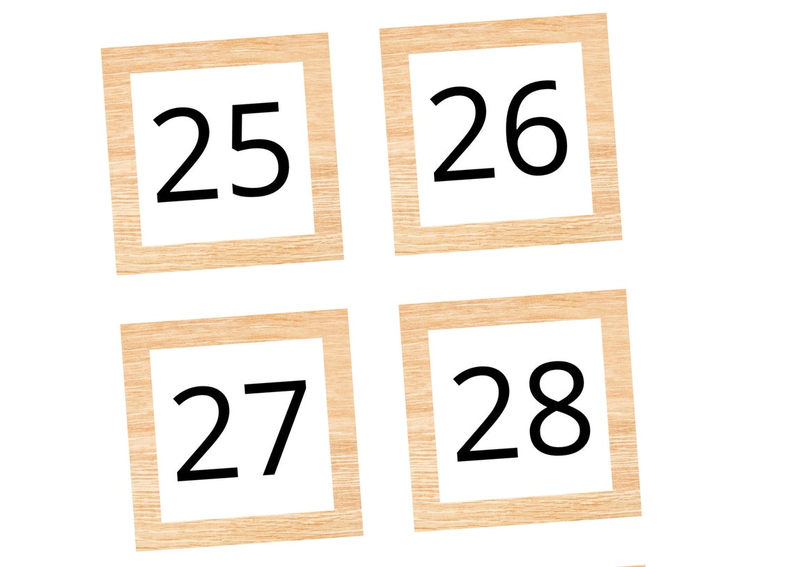 Printable Classroom Calendar Numbers Square Number Cards - Etsy Canada