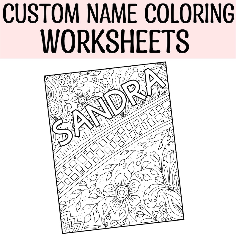 Custom Name Coloring Pages for Kids: Printable Activity Sheets (PDF ...