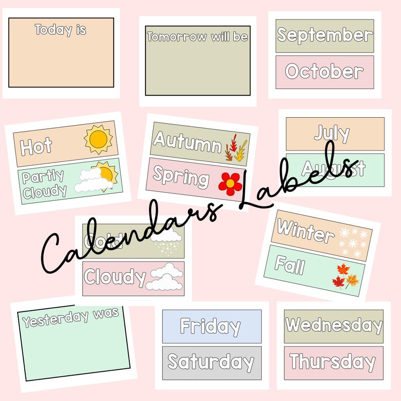 Printable Calm Colors Modern Minimalist Classroom Decor Bundle Pack ...