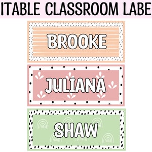 Etiquetas de sala de aula, etiquetas de nome de aluno, etiquetas de nome, etiquetas de nome em cores pastel, placas de identificação para impressão, etiquetas de volta às aulas, etiquetas de cubbies, etiquetas