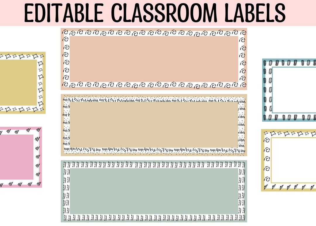 Classroom Cubby Name Tags Label Editable Rainbow Themed Printable Nametags For Cubbies Elementary Kindergarten Preschool Montessori