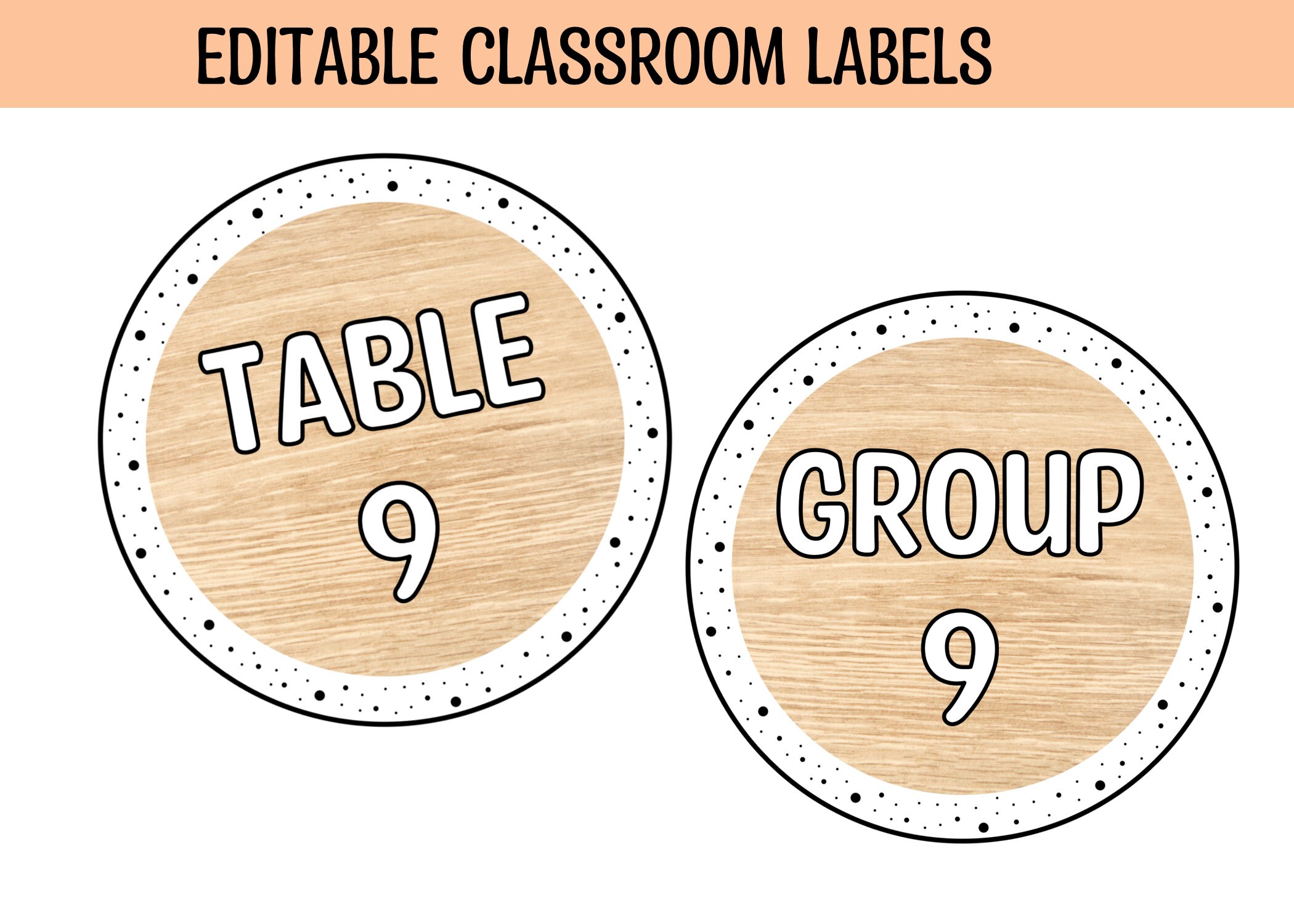 Classroom Table Numbers, Printable Table Numbers,round Table Numbers