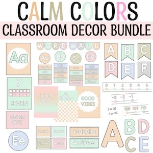 Lot de 2 décorations de salle de classe minimalistes modernes, imprimables, étiquettes de classe pour la rentrée des classes, lot de décorations de classe primaire