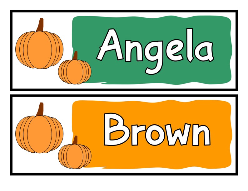 Printable Fall Name Labels, Autumn Classroom Labels, Fall Name Posters ...