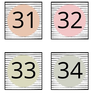 Printable Classroom Calendar Numbers, Square Number Cards, Printable Number Posters, Cubby ...