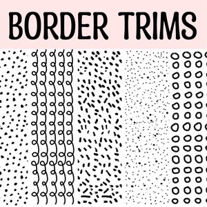 Printable Black and White Bulletin Board Borders, School Board Borders, Boho Spotty Classroom Borders, Border Trims, Back to School Borders