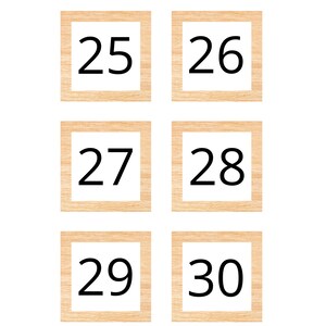 Printable Classroom Calendar Numbers Square Number Cards - Etsy