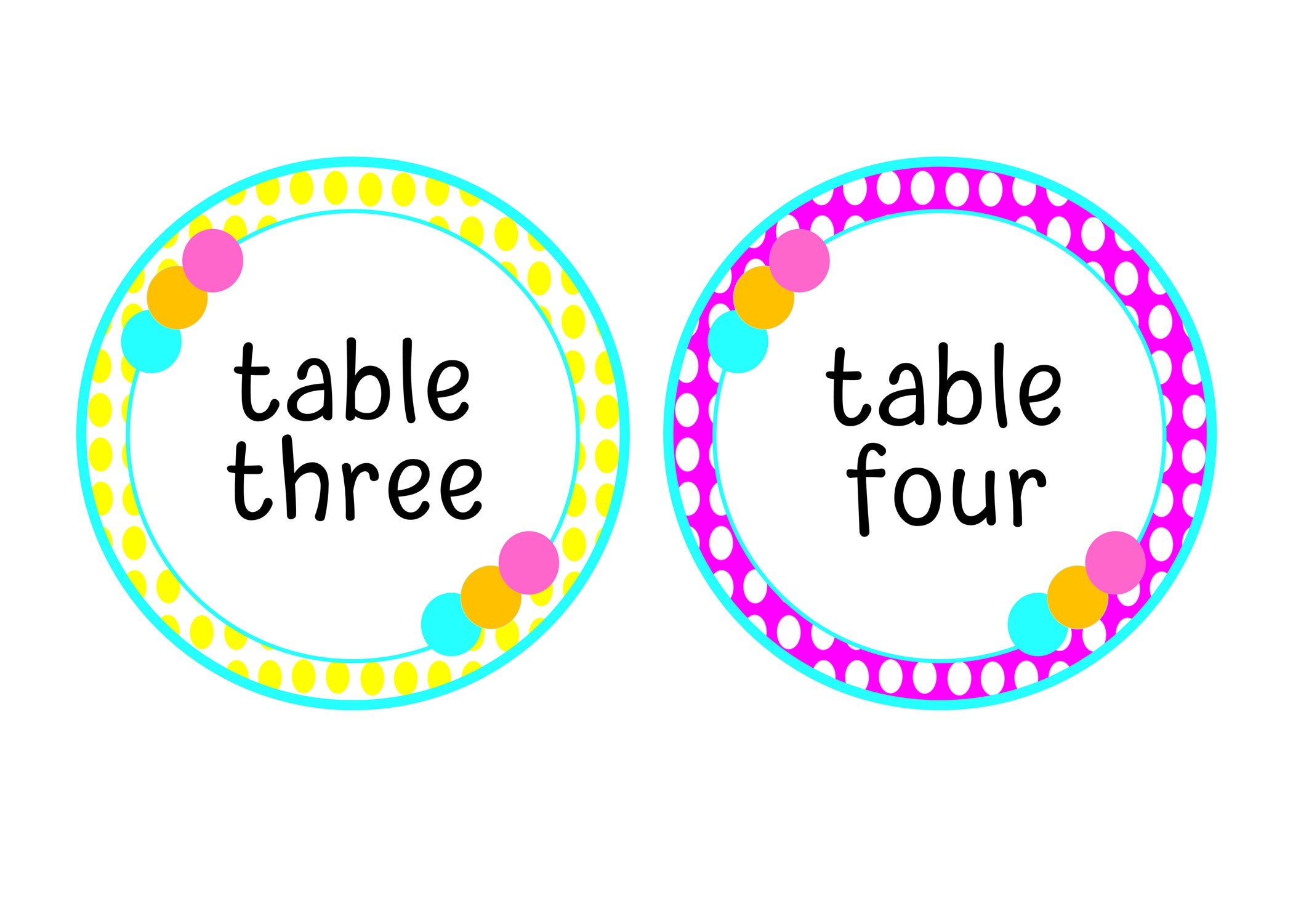 Classroom Table Numbers Printable Table Numbers Round Etsy