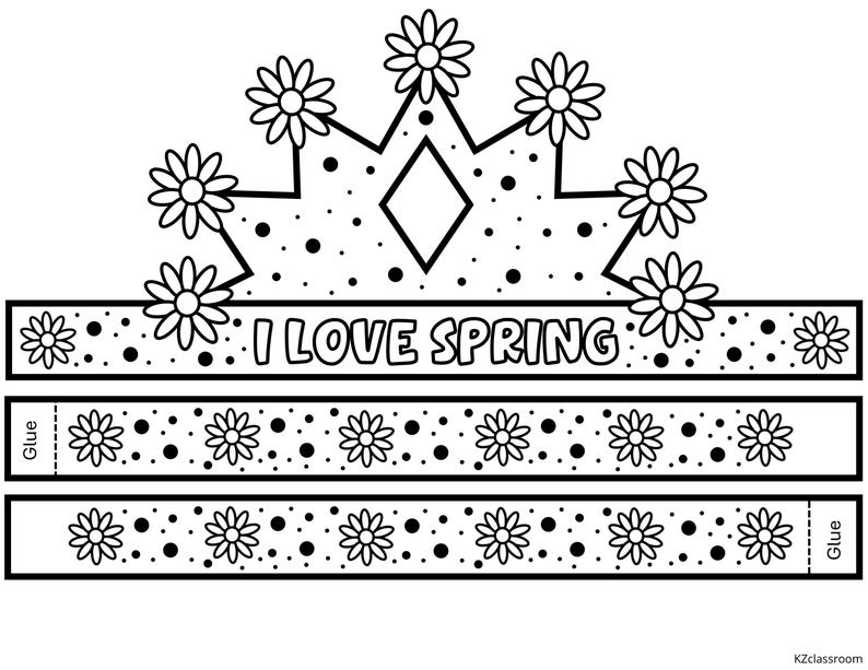 Spring Paper Crown Craft Activity, 4 Floral Designs (PDF Templates ...
