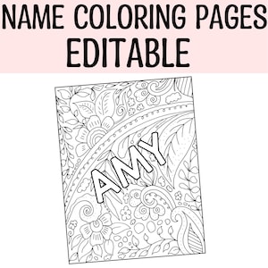 Printable Personalized Name Coloring Worksheets, Custom Name Coloring Pages, Name Coloring Activity, Teens Coloring Pages, Kids Activity