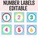 Printable Bright Number Labels, Classroom Numbers, Printable Number ...