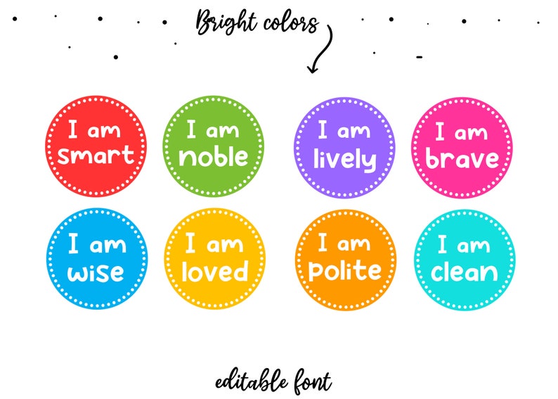 Positive Affirmation Labels, Classroom Decor (printable PDF) - Etsy