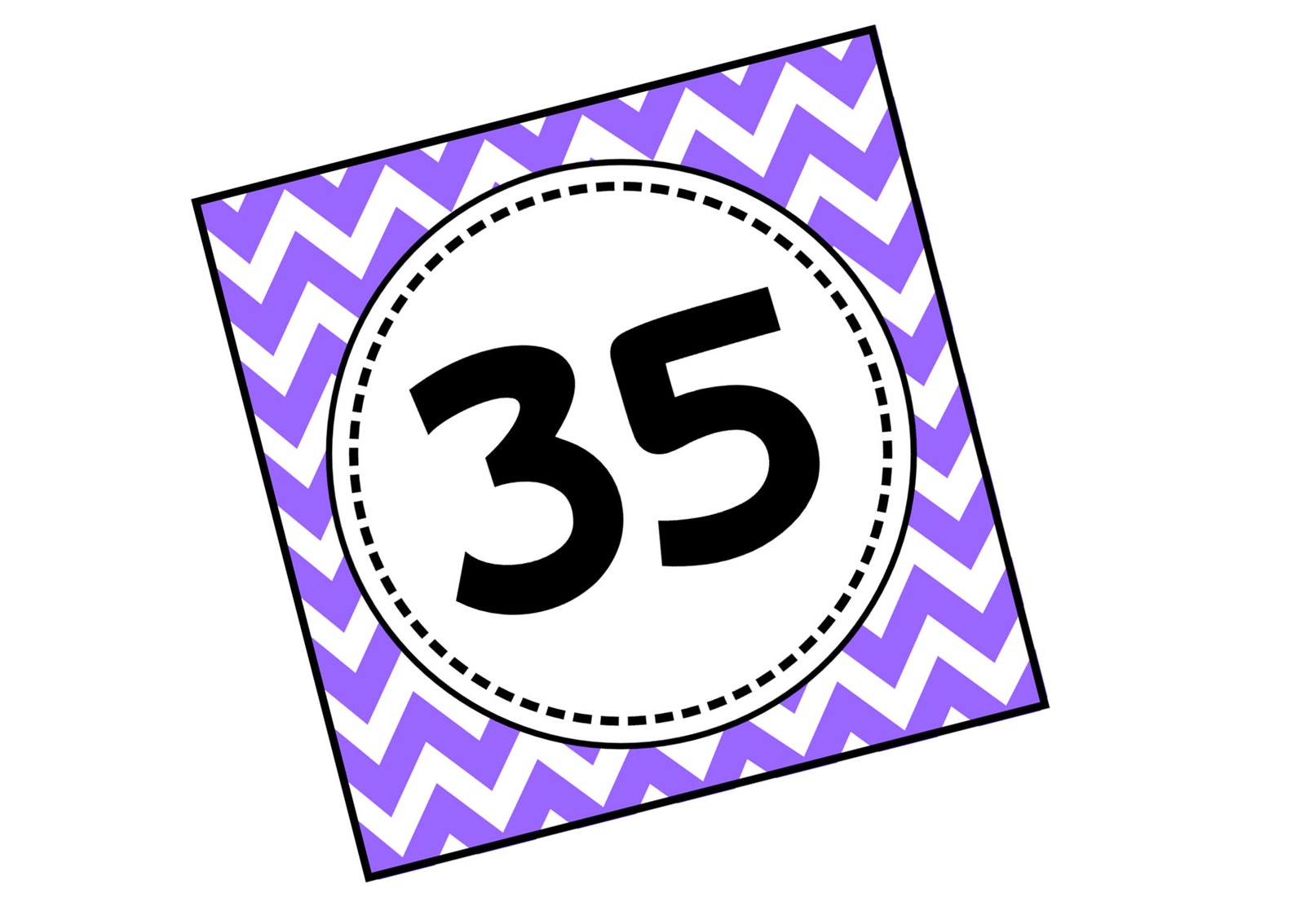 Printable Classroom Number Labels, Calendar Numbers, Bright Chevron ...