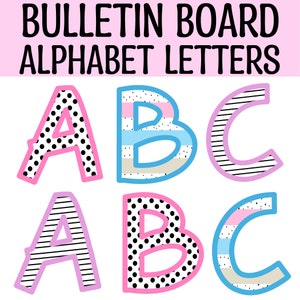 Lettere dell'alfabeto del bollettino, decorazioni per l'aula, numeri, punteggiatura, lettere dell'alfabeto stampabili, alfabeti per bacheche, lettere grandi rosa