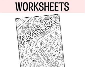 Back to School Custom Name Coloring Worksheets, Coloring Activity, Coloring Pages, Name Coloring Pages for Teens, Coloring Pages for Kids