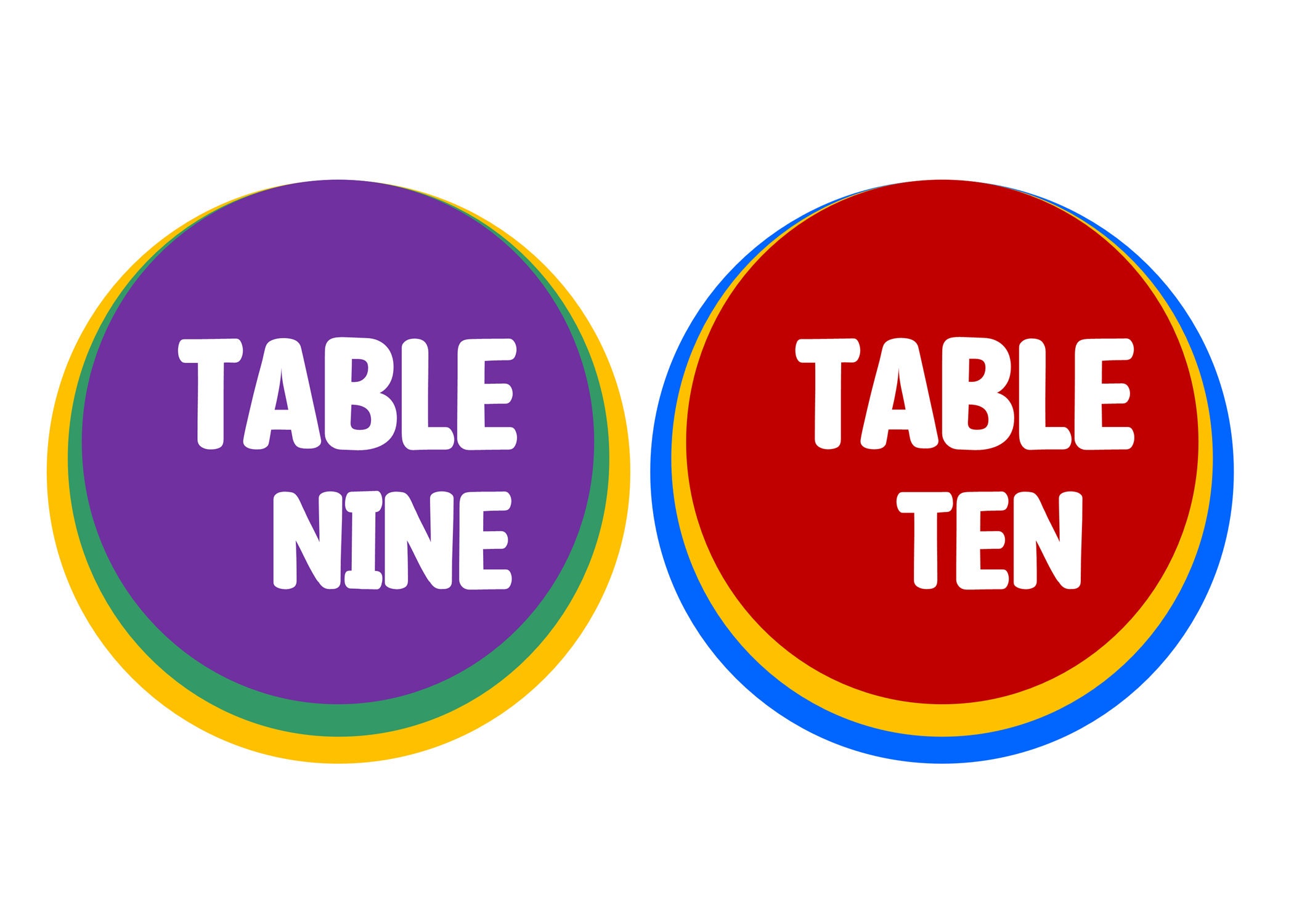 Classroom Table Numbers, Class Table Numbers, Table, Team, Group Labels