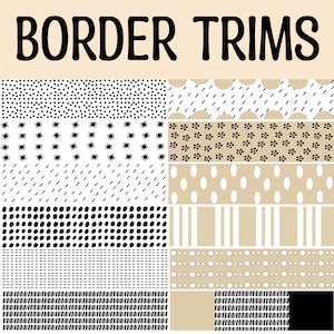 Bulletin Board Borders, Black Spotty Borders, Minimalistic Borders, Boho Neutral Borders,Decorative Borders, Calm Colors Borders, Borders