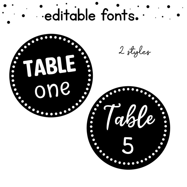 Black and White Classroom Table Numbers, Table, Team and Group Numbers ...