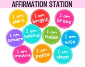 Positive Affirmation Labels, Classroom Decor (Printable PDF)