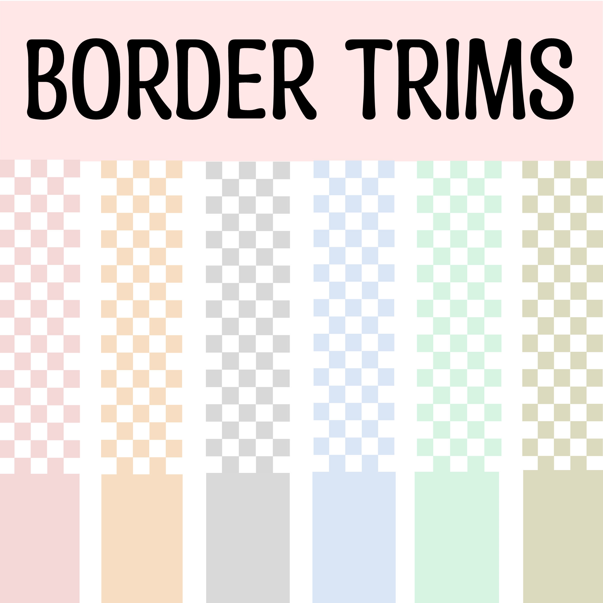 Printable Boho Checkered Bulletin Board Borders, Scalloped School Board