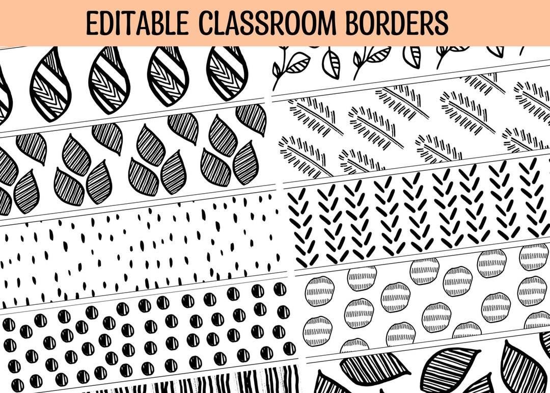 Minimalist Bulletin Board Borders Classroom Border Printable Etsy Canada