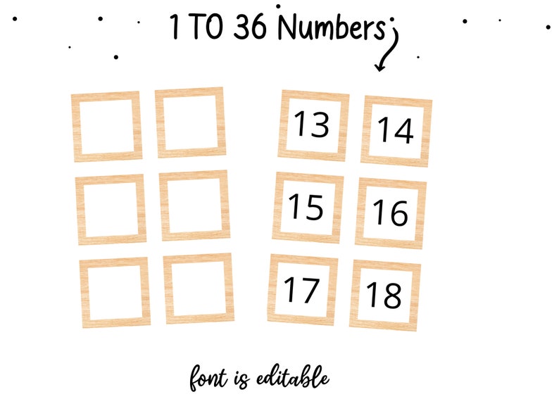 Printable Classroom Calendar Numbers Square Number Cards - Etsy
