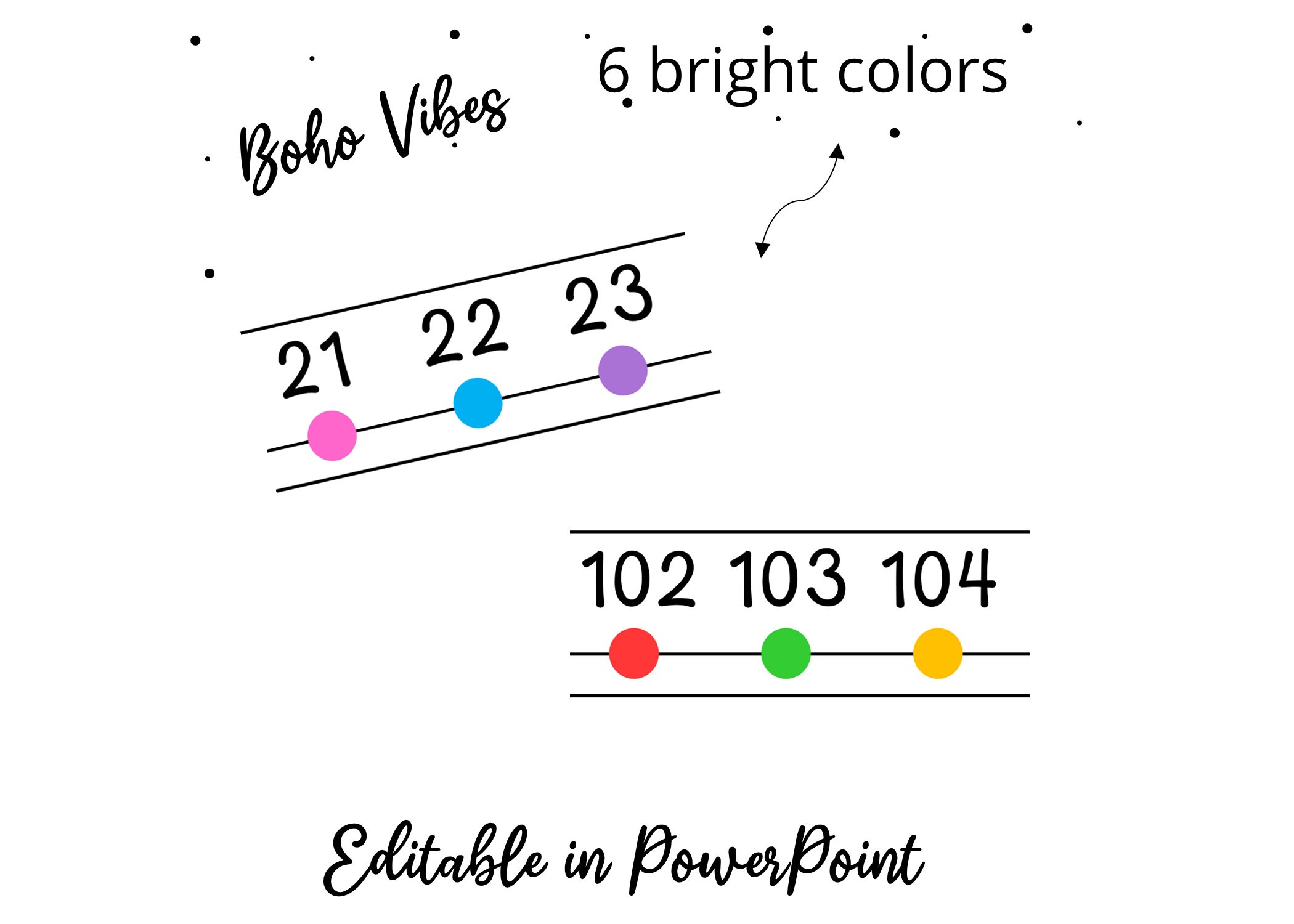 Printable Large Number Line Wall Display, Editable Number Line, Bright